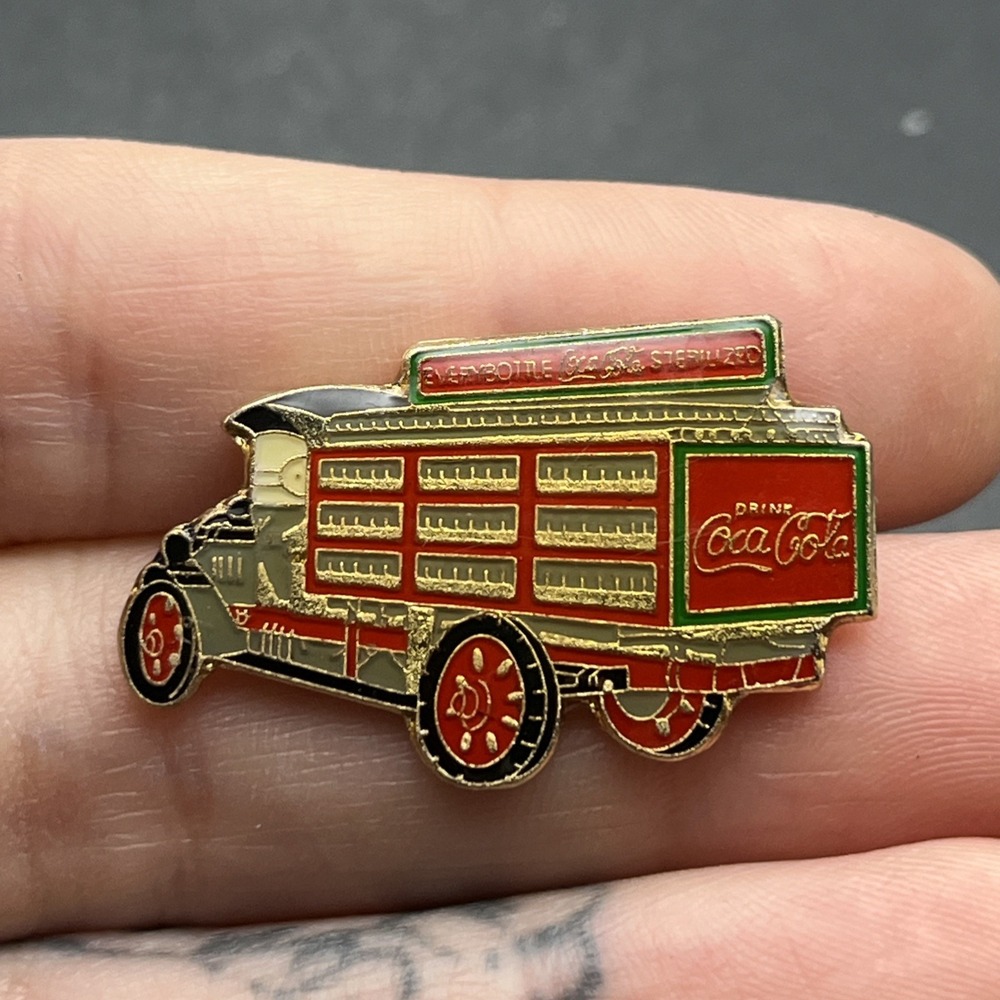 Coca-Cola Coke Every Bottle Sterilized Delivery Truck Lapel Hat Pin